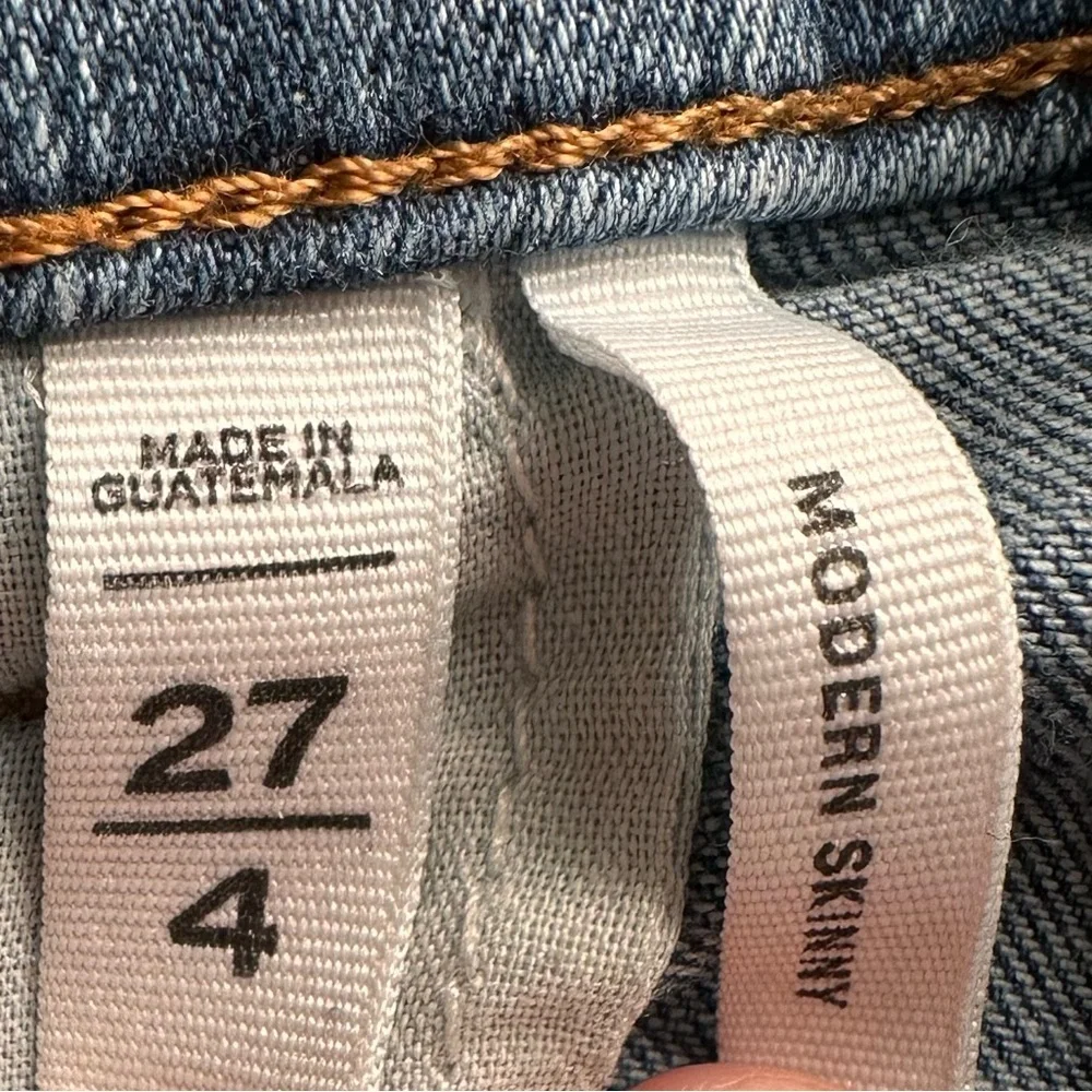 Loft Women's Modern Skinny Distressed Blue Jeans Size 27/4 - Picture 8 of 10
